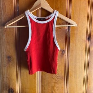 Red halter tank